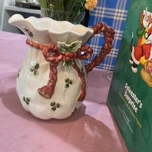 Fitz & Floyd Old World Santa Bag Pitcher 2 Qt, Stamp Date 1990